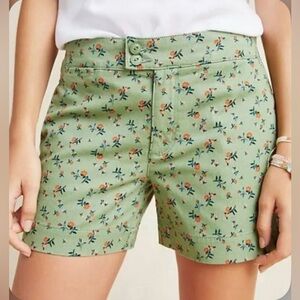 Sanctuary X Anthropologie Green Odyssey Spring Twill Floral Shorts Size 27